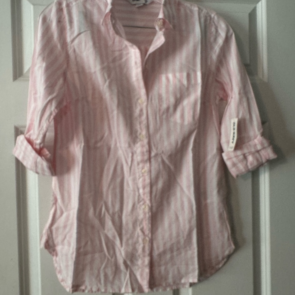 Old Navy Pink and White Casual Top